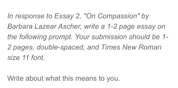 On compassion barbara lazear ascher