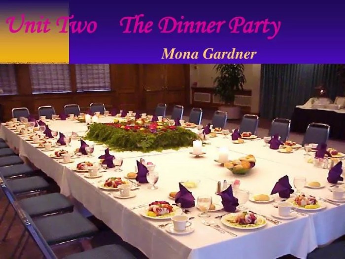 The dinner party by mona gardner theme